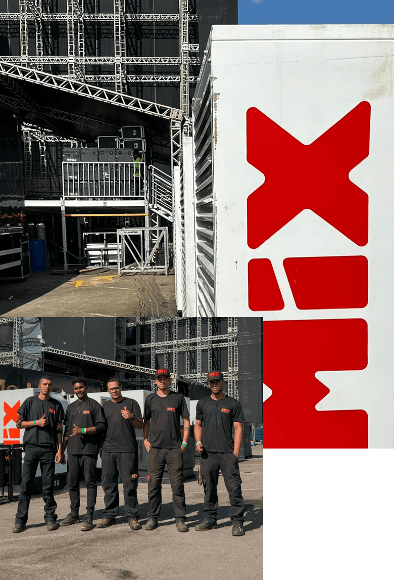 Equipamentos e equipe da Mix Geradores em operação.